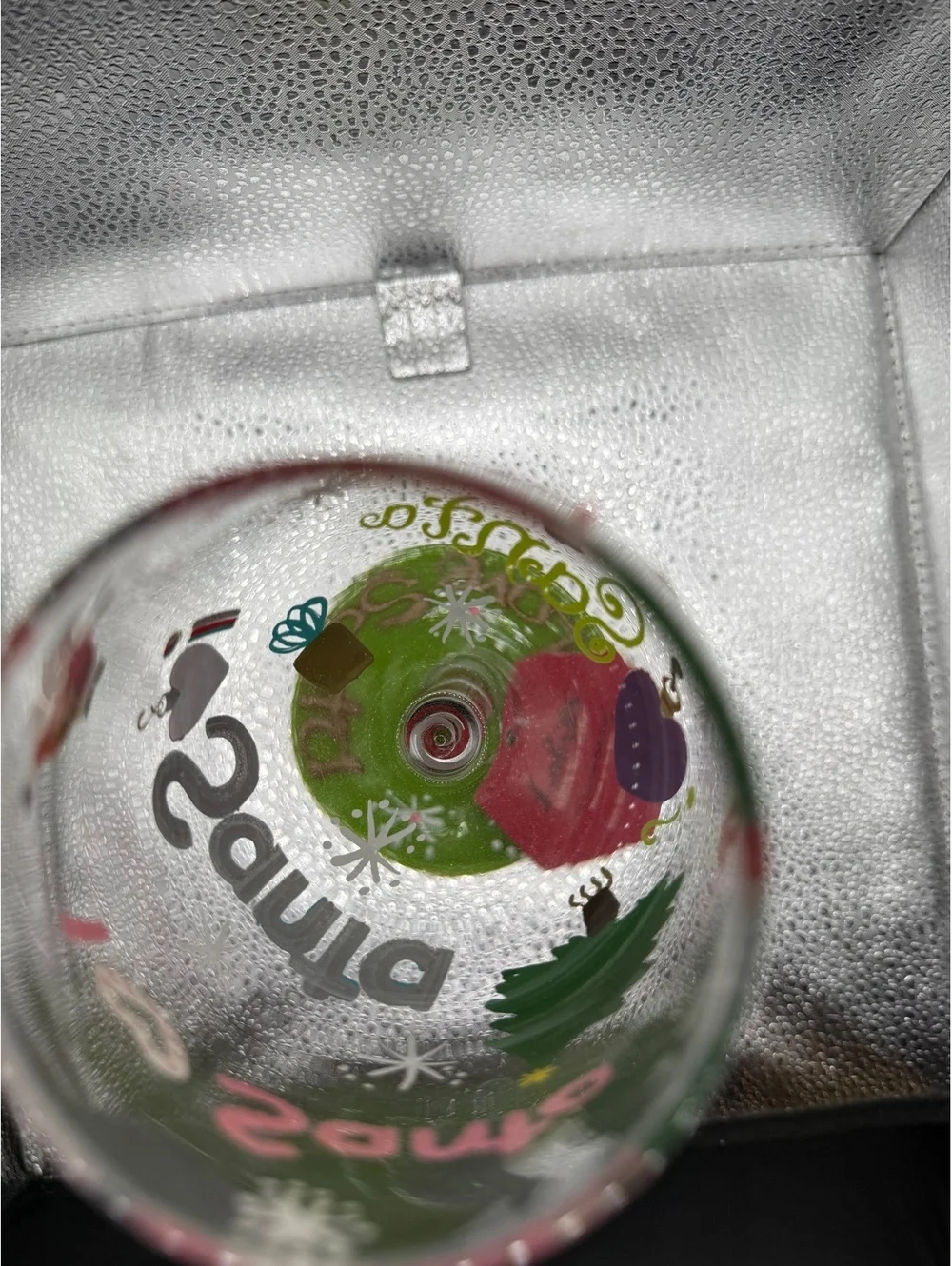 Lolita Love Santa Hand Painted Christmas Wine Glass